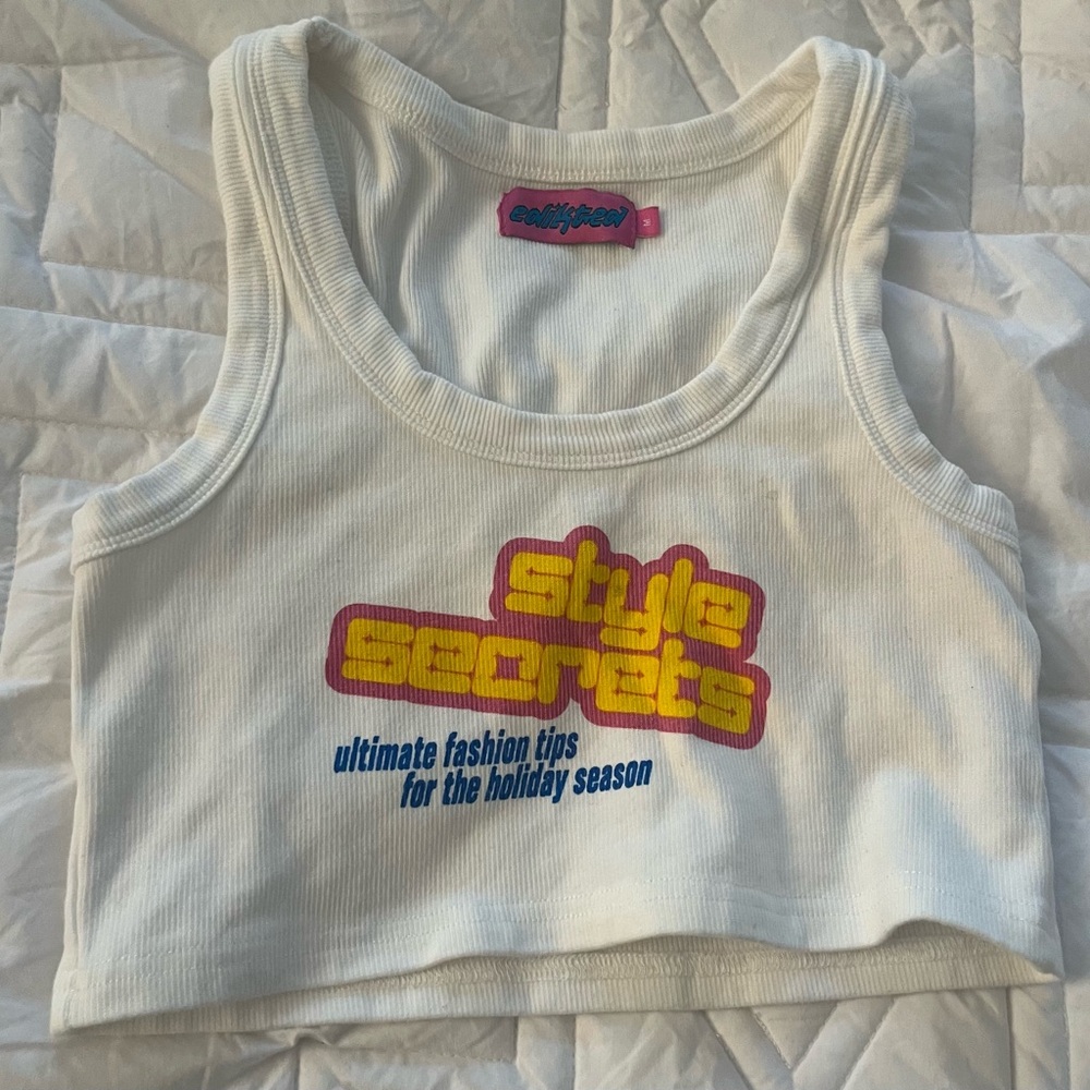Edikted White Kids Camisole with Colorful Print